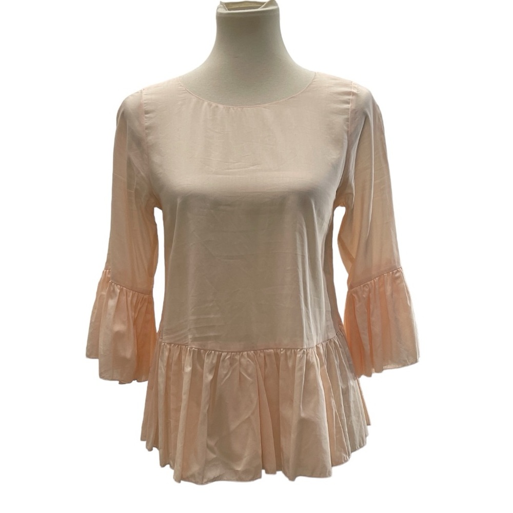 Susanne Bommer Ruffle Top With Flounced Sleeves Size S